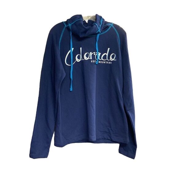 PRAIRIE MOUNTAIN Colorado Rocky Mountains Women’s Sweatshirt Size Medium Blue - Picture 1 of 7